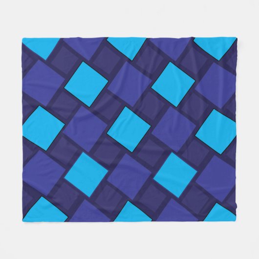 Blue Diamond Geometric Pattern Fleece Deken (Voorkant (Horizontaal))