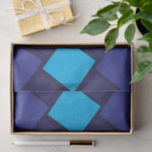 Blue Diamond Geometric Pattern Tissuepapier (Geschenk)
