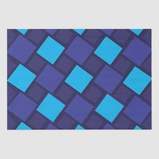 Blue Diamond Geometric Pattern Tissuepapier (Voorkant)
