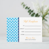 Blue Diamond Gift Certificate (Staand voorkant)