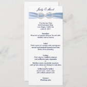 Blue Diamond Infinity Bruiloft Menu Kaart (Voorkant / Achterkant)