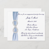 Blue Diamond Infinity Engagement Party Uitnodiging (Voorkant / Achterkant)