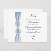 Blue Diamond Infinity Wedding Maid of Honor Kaart (Voorkant / Achterkant)