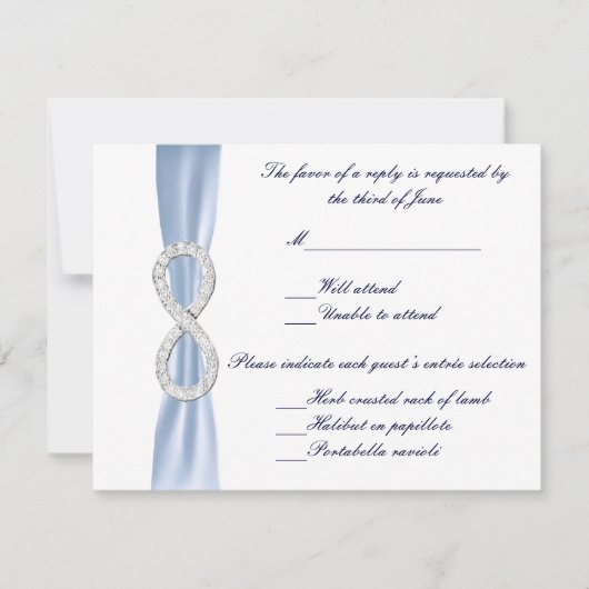 Blue Diamond Infinity Wedding Response Kaart (Voorkant)