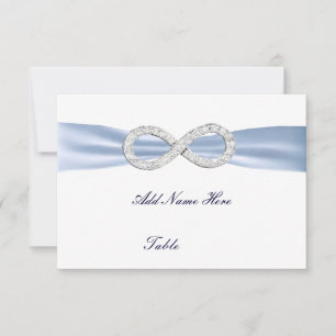 Blue Diamond Infinity Wedding Table Place Card Kaart