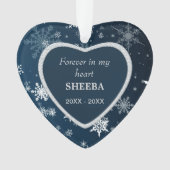 Blue Diamond Lijst Snowflake Pet Memorial Ornament (voorkant)