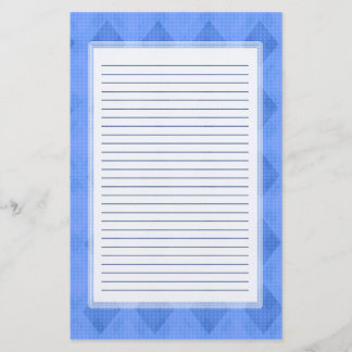 Blue Diamond Lined Stationery Briefpapier