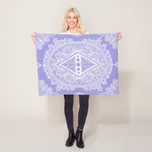 Blue Diamond Mandala Fleece Deken (In situ)