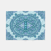 Blue Diamond Mandala Fleece Deken (Voorkant (Horizontaal))