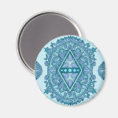 Blue Diamond Mandala Magneet (Voorkant / Achterkant)