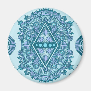 Blue Diamond Mandala Magneet