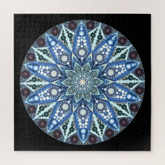 Blue Diamond Mandala Puzzle Legpuzzel