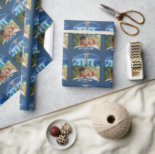 Blue Diamond Metallic King Schaak Vaderdag Cadeaupapier