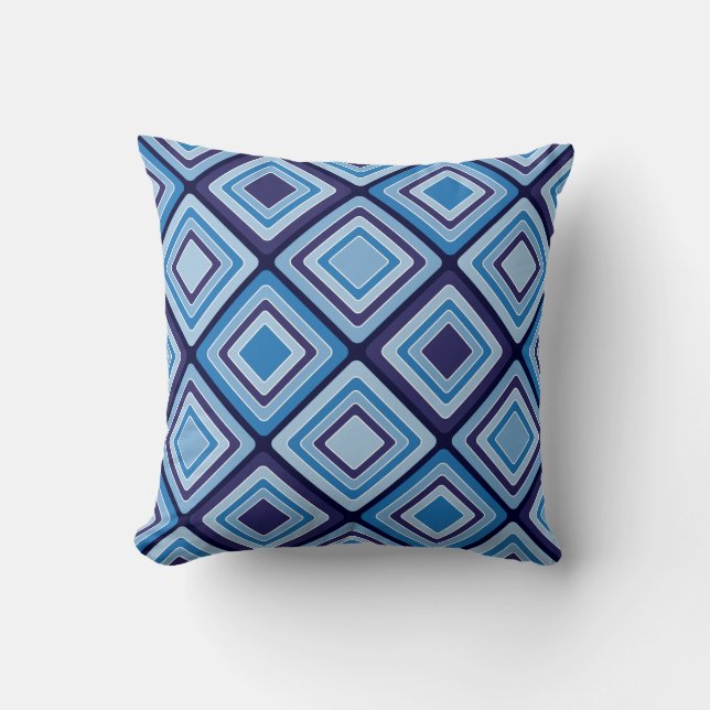 Blue Diamond Mod PatternThrow Pillow Kussen (Voorkant)