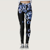 Blue Diamond Modern Trendy Mode Zwarte Sjabloon Leggings (Voorkant)