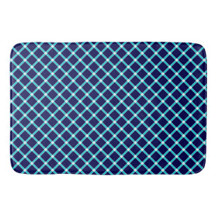 Blue Diamond Pattern Bath Mat