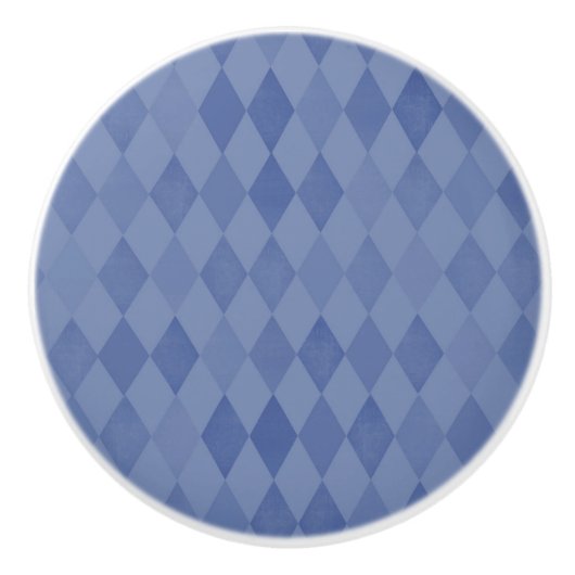 Blue Diamond Pattern Keramische Knop (Voorkant)
