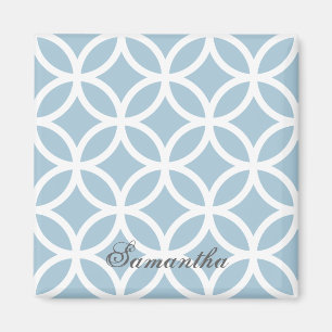Blue Diamond Pattern Personalized Magnet