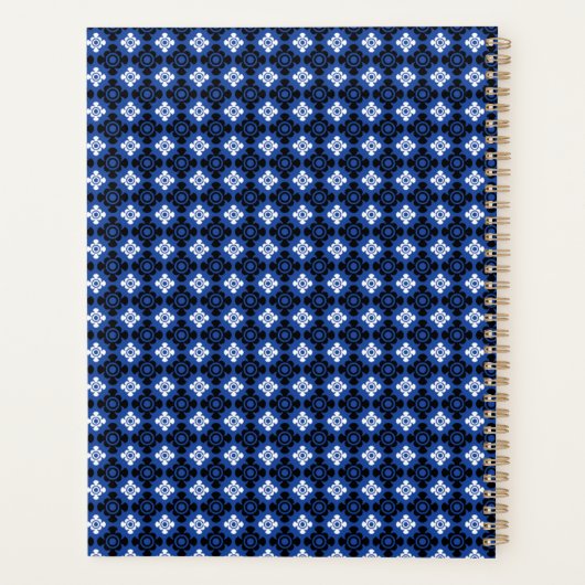 Blue Diamond Pattern Professionele Planner (Achterkant)