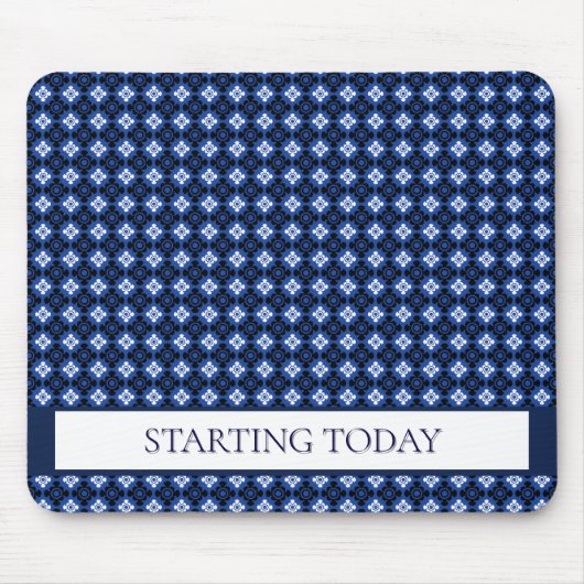 Blue Diamond Patterned Muismat (Voorkant)