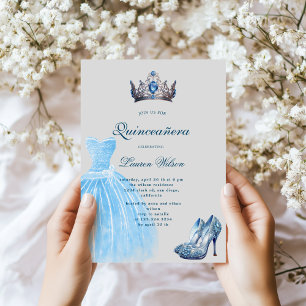 Blue Diamond Queen Exclusive Quinceañera Kaart
