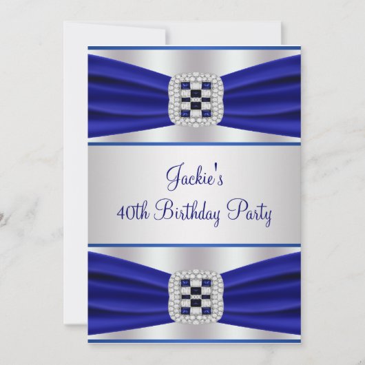 Blue Diamond Sapphire 40e anniversaire Invitation (Devant)