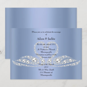 BLUE Diamond SWAN ELEGANT WEDDING Kaart