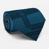 Blue Digital Binary Code Technology Stropdas (Opgerold)
