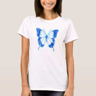 Blue Digital Butterfly, achtergrond aanpassen T-shirt