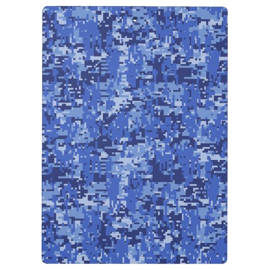 Blue Digital Pixels Camouflage Textuur Klembord (Achterkant)