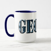 Blue Dimensional George Name Logo, Mok (Links)