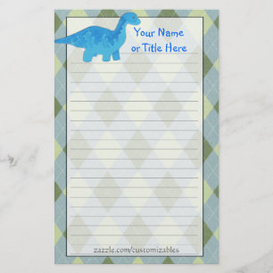 Blue Dino Stationery Briefpapier