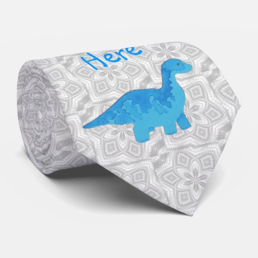 Blue Dino-Stropdas Stropdas (Opgerold)