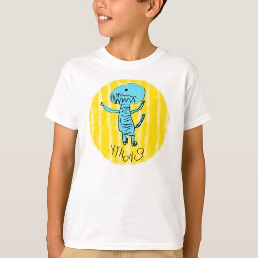 Blue Dino-T-shirt T-shirt (Voorkant)
