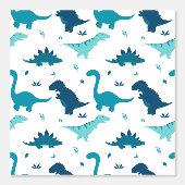 Blue Dinosaur Baby Boy Nursery Peel & Stick Schatt Behang (Voorkant)