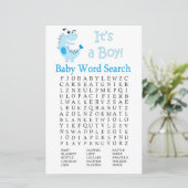 Blue Dinosaur Baby shower Word Search Game (Staand voorkant)