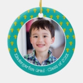 Blue Dinosaur Boy Kindergarten Graduation Keepsake Keramisch Ornament (Achterkant)