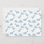 Blue Dinosaur Garçon Baby Photo Faire-part de nais (Dos)