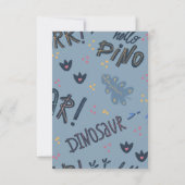 Blue Dinosaur Rawr Merci Cartes (Dos)