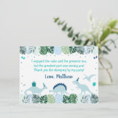 Blue Dinosaur Safari Birthday Bedankkaart (Staand voorkant)