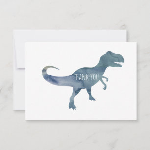 Blue Dinosaur Trex Flat Bedankt Card