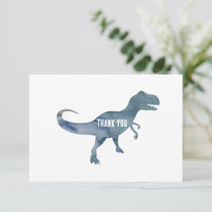 Blue Dinosaur Trex Flat Bedankt Card