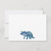 Blue Dinosaur Trex Flat Bedankt Card (Achterkant)
