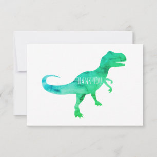 Blue Dinosaur Trex Flat Bedankt Card