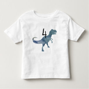 Blue Dinosaur Trex Four Birthday T-shirt