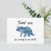 Blue Dinosaur Triceratops Flat Hartelijk dank Bedankkaart (Staand voorkant)
