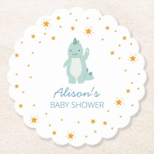 Blue Dinosaur Twinkle Star Baby shower Boy Party Kartonnen Onderzetters
