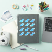 Blue Dinosaur Tyrannosaur Custom-Cut Vinyl Sticker (iPad Cover)