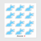 Blue Dinosaur Tyrannosaur Custom-Cut Vinyl Sticker (Vel)
