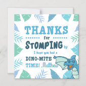 Blue Dinosaur Verjaardagsfeest Bedankt Magnetische Uitnodiging (Voorkant)